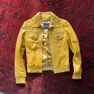 Turmeric Leather Yellow Jacket